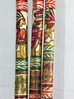 Hand Carved Wooden Cane Walking Stick Mexican Aztec Hand Painted Made In Mexico