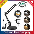 10x Magnifying Glass Desk Light Magnifier Led Lamp Reading Lamp   Base Clamp Us