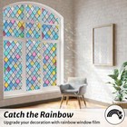 Rabbitgoo Stained Glass Window Film Rainbow Effect 3d Privacy Static Cling