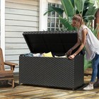 230 Gallon Large Pe Rattan Wicker Deck Box Waterproof Outdoor Toy Storage Boxes