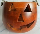 Martha Steward Jumbo Wood Halloween Jack O Lantern Pumpkin King   1 Bucket Bowl 