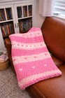 Sweetheart Chunky Knit  Chenille Throw Blanket Handmade Baby Valentines Day Gift