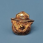 Vintage Smokey The Bear Lapel Hat Pin Gold Tone Park Service 