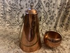 Vtg Set 2 Copral Copper Brass Kettle Coffee Pot Pitcher  tripod Copper Cauldron