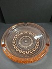 Luminarc Casino Peach Glass Ashtray French 5 75in Pink Drops Hobnail Vintage Mcm