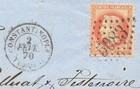 Scott  35a 1870 French Offices In Levant turkey Cover  pre-overprints 