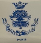 Vintage Hotel Ritz Paris Blue white Porcelain Jewelry Trinket Soap Dish Ashtray