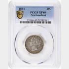 Newfoundland  Canada  1894 Victoria Twenty Cents  20 Cents  Pcgs Xf 40 