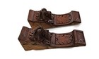 Large Antique Couple Corbels Hand Carved Wood Architectural Reclaimed Lion Heads