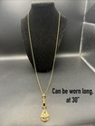 Vintage 12k Gold Filled Watch Chain Fob  Turquoise Slide swivel Dog Clip pendant