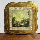 Vtg Pair Italian Florentine Gold Gilt Wood Wall Plaques Mc Imports Italy 8 