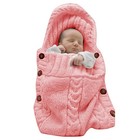 Nwt Xmwealthy Newborn Baby Sack Pink Knitted Boho Receiving Blanket Hood Gift