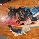 Vintage Skim Lizard Pro Series Skim Board Featuring A Chinese Graphic Wooden