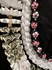 Hawaiian Graduation Money Lei Set  2 Bills Kukui Nuts White Pink Homemade Gift