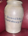 Ant   Primitive Signed A p  Donaghho  Parkerburg  W va  Stoneware Blue Cobalt 8   