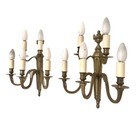 A Pair Of Antique French Gilt Metal Five Branch Wall Lights sconces