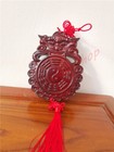 Peach Wood Beast Head Bagua Mirror Tiger Head Pendant Wood Carving Feng Shui