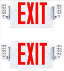 2 Pack Led Exit Sign Emergency Light   hi Output Compact Combo Ul Listed  red 