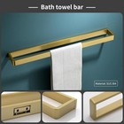 Bathroom Hardware Accessories Set Brushed Gold Towel Bar Set Square Bathroom
