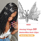 Deeka 12 Pcs 3d Moving Butterfly Hair Clips Metal Silver Moving Wings Butterfly 
