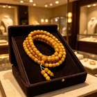 Old Honey Amber 108 Bead Bracelet Dzi Beads Russian Flower Mala Necklace Gift