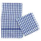 15 X 24 Kitchen Hand Dish Towels Soft 100  Ring Spun Cotton White   Light Blue