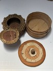 Vintage Woven Basket Lot 7 Boho Wall Baskets Lidded Boxes Vase Natural Decor