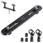 Dual Microphone Stand Bar Holder  Aluminum Stereo Array Spacing  Adjustable  Rul