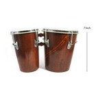 Professional Wooden Bongo Drum Bango Set Joint Handmade Natural Wood Brown Color