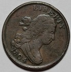 1804 Draped Bust Half Cent - Plain 4 with Stems - Damage - 1 2c Copper Coin