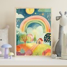 Digital Whimsical Rainbow Nursery Wall Art     Printable Kids Room Decor