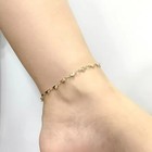 18k Gold Ankle Bracelet Foot Jewelry Stainless Steel Anklet Heart Charm Gifting