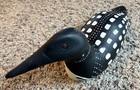 Hand Carved Hand Painted Signed 13    Wooden Loon By Adam Courty