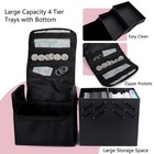 Large Makeup Carrying Train Case For Women  Black Travel Bag Storage Box 4 Ti   