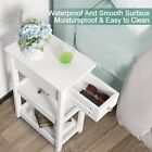 End Table With Drawer Open Shelf Narrow Sofa End Table For Living Room 2 Color   