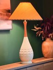 Vintage 1960s Phil-mar Style Ceramic Walnut Table Lamp Mcm Danish Modern 36 