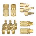 14pcs Air Hose Fittings 1 4  Npt Quick Connect Air Coupler   Plug Kit Brass