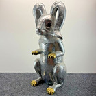 Arthur Court Vintage 1986 Aluminum Rabbit Ice Bucket Brass Paws 19 Inch