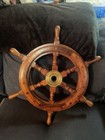 Boat Ships Wooden Brass Pirate Home Antique Vintage Nautical Wheel Wall Beach