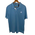 Adidas Light Blue Golf Polo Shirt Athletic Performance Sport Casual Size Large