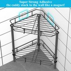 2 Tier Floor Standing Corner Shower Caddy Organizer Shelf With Hooks Bathroom