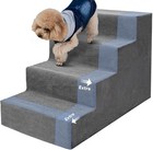 Extra Wide 4-tier    dog Stairs 18 h Non-slip Pet Steps Ramp With Removable Cover