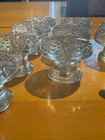 10 Antique Pressed Glass Sandwich 1820s Dresser Knobs Federal Sheraton