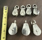 Vintage Brass Heavy-duty Single double Wheel Hoisting Boat Pulleys 7  Pieces