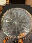 Vintage Cut Crystal Vase Starburst Design Clear Glass 7    Heavy Chip Free