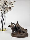 Antique Cast Iron Heavy Scottie Puppy Dogs Doorstop Wide Eyed Scottish Terrier
