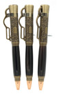 Lever Action Ballpoint Pen     Antique Brass   Indian River Buffalo Horn     Collect