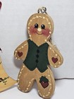 Vintage Wooden Christmas Ornaments  Santa  Angel  Gingerbread Man 