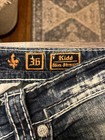  220 Mens Rock Revival Jeans  kidd  Leather Inserts Slim Straight 36x31 5
