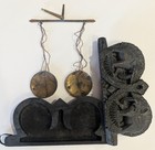 Antique Asian Opium Herb Medicine Brass Scale Hand Carved Wooden Elephant Case